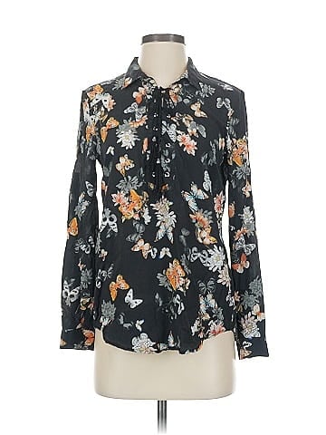 The Kooples Long Sleeve Silk Top (view 1)