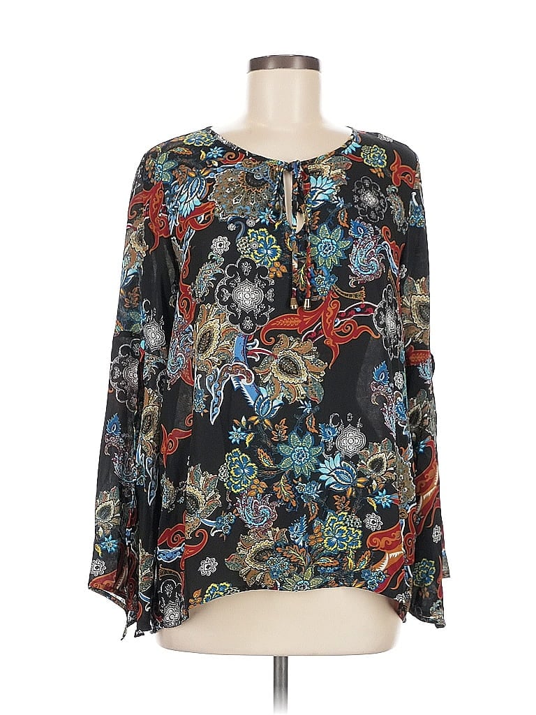 Pre-owned Assorted Brands Long Sleeve Blouse In Black