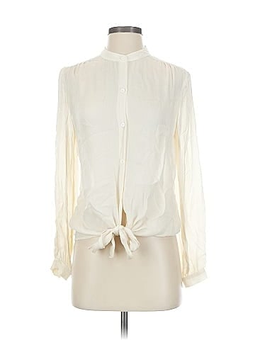 Scoop Long Sleeve Silk Top (view 1)