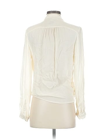 Scoop Long Sleeve Silk Top (view 2)