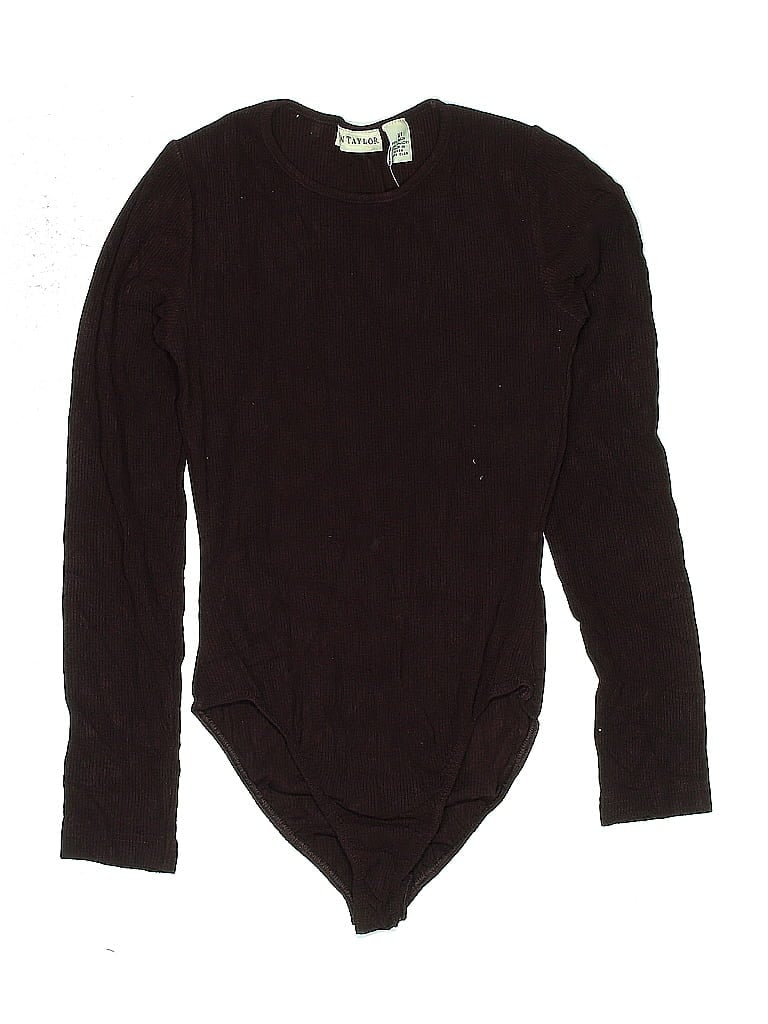 Pre-owned Ann Taylor Bodysuit In Burgundy