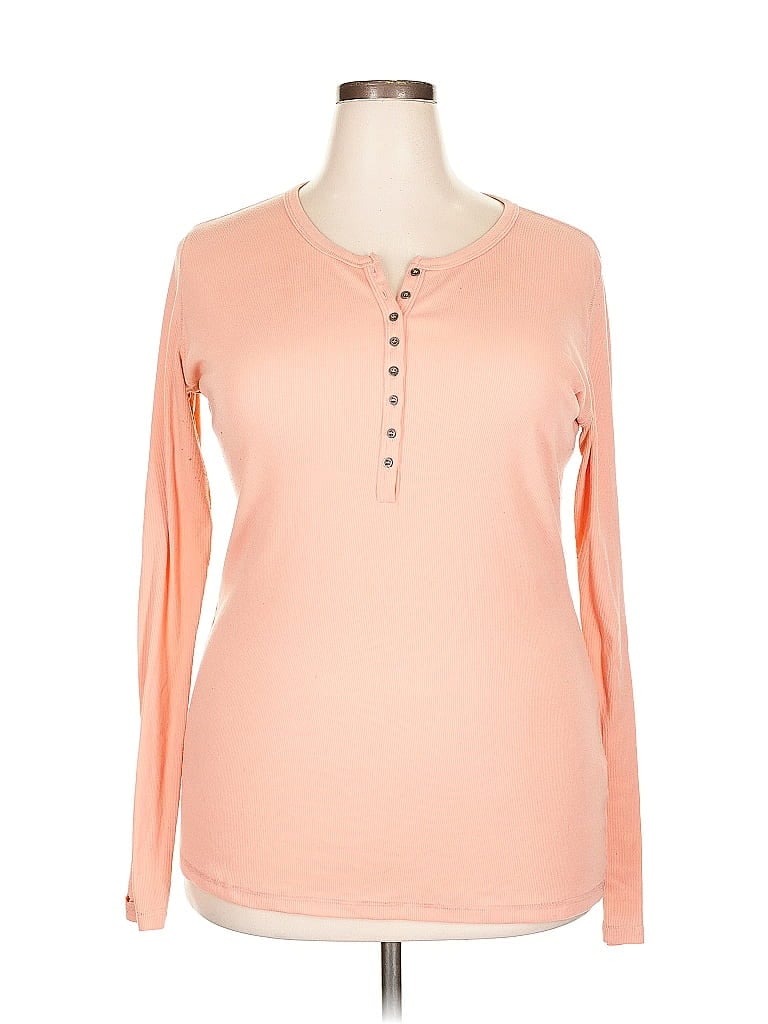 Click to view more detailed imagery on our partner's website Pre-owned Doublju Long Sleeve Henley Shirt In Pink