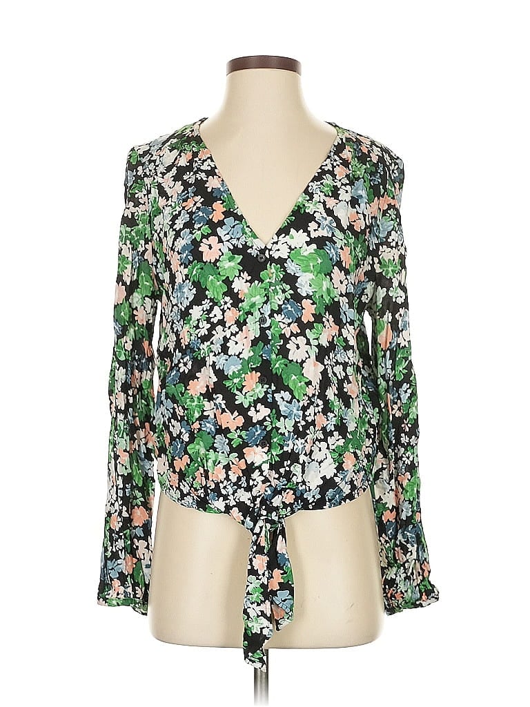 H&m Long Sleeve Blouse In Green
