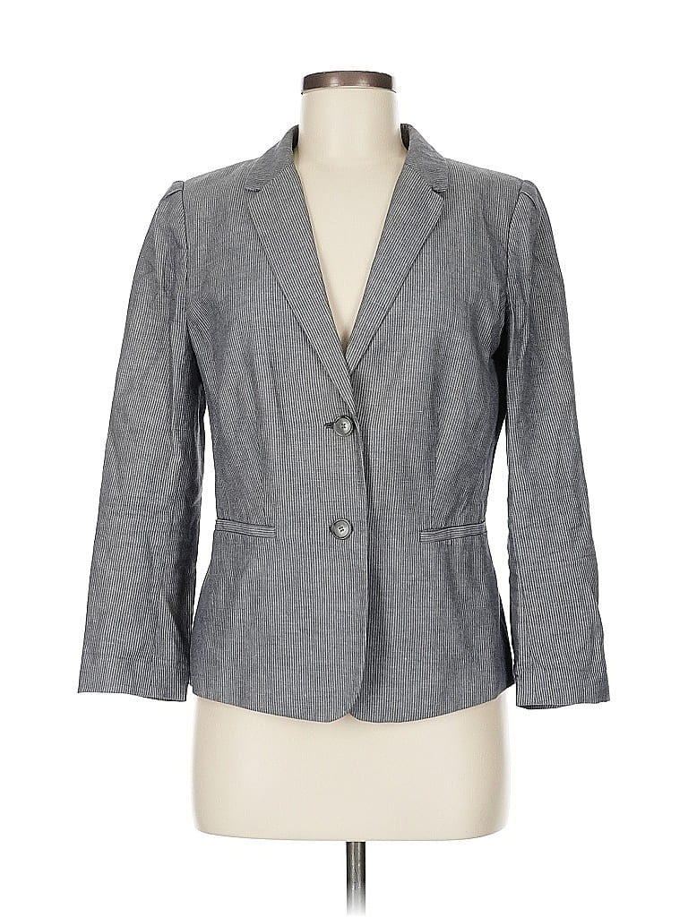 Pre-owned Ann Taylor Loft Blazer Jacket In Gray