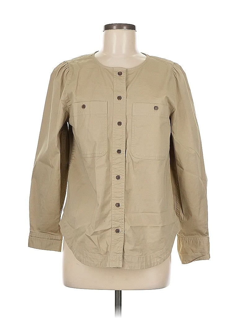 Pre-owned Banana Republic Factory Store 3/4 Sleeve Button Down Shirt In Brown