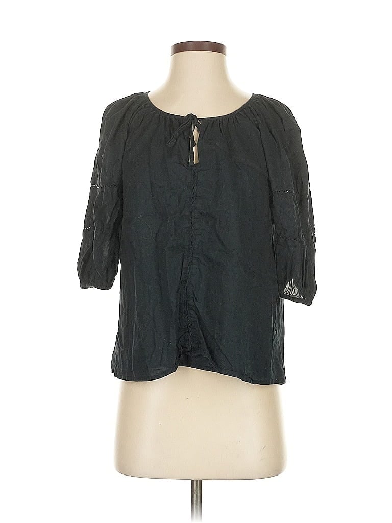 Pre-owned Abercrombie & Fitch 3/4 Sleeve Blouse In Black