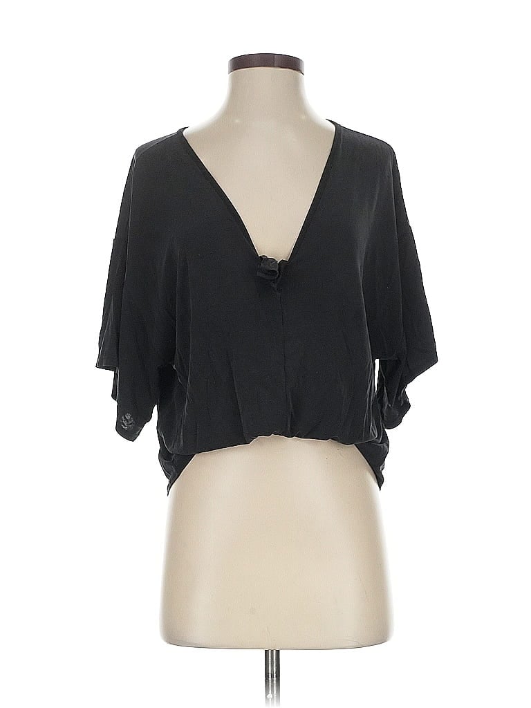 Pre-owned Assorted Brands Short Sleeve Blouse In Black