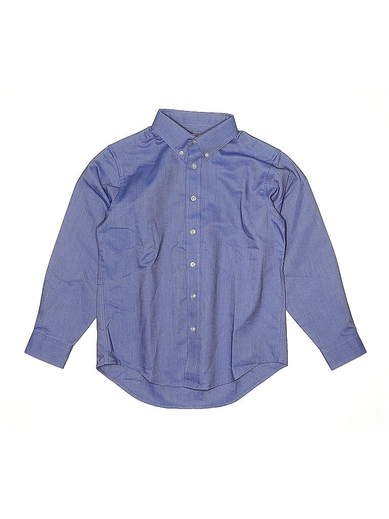 Click to view more detailed imagery on our partner's website Pre-owned Lands' End Kids' Long Sleeve Button Down Shirt In Blue
