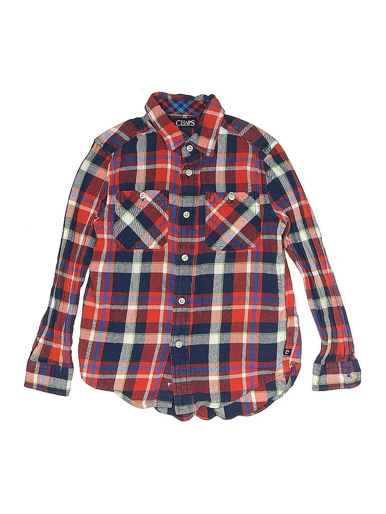 Pre-owned Chaps Kids' Long Sleeve Button Down Shirt In Red