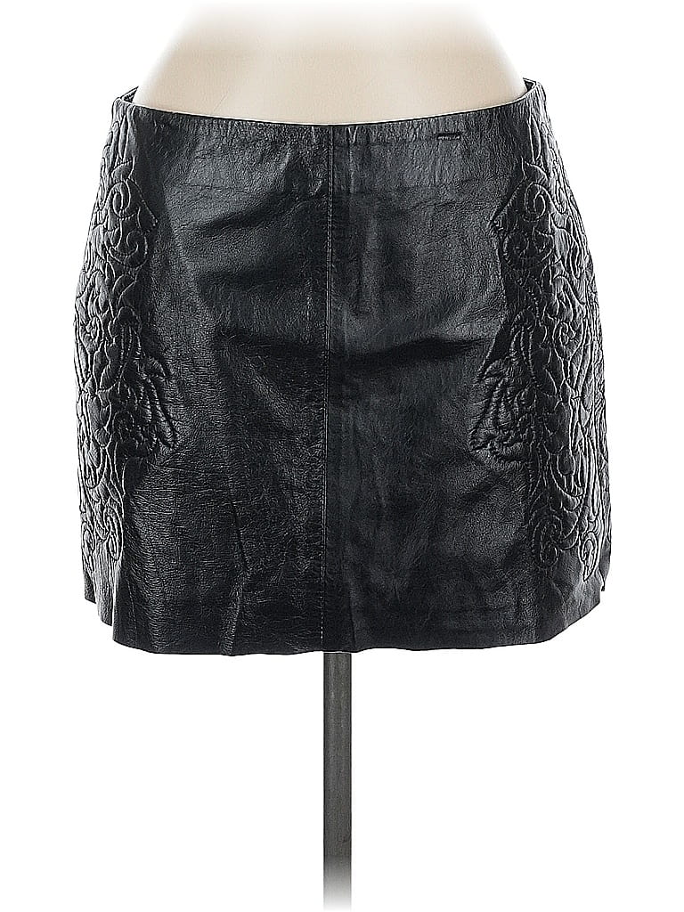 Pre-owned Zara Faux Leather Skirt In Black
