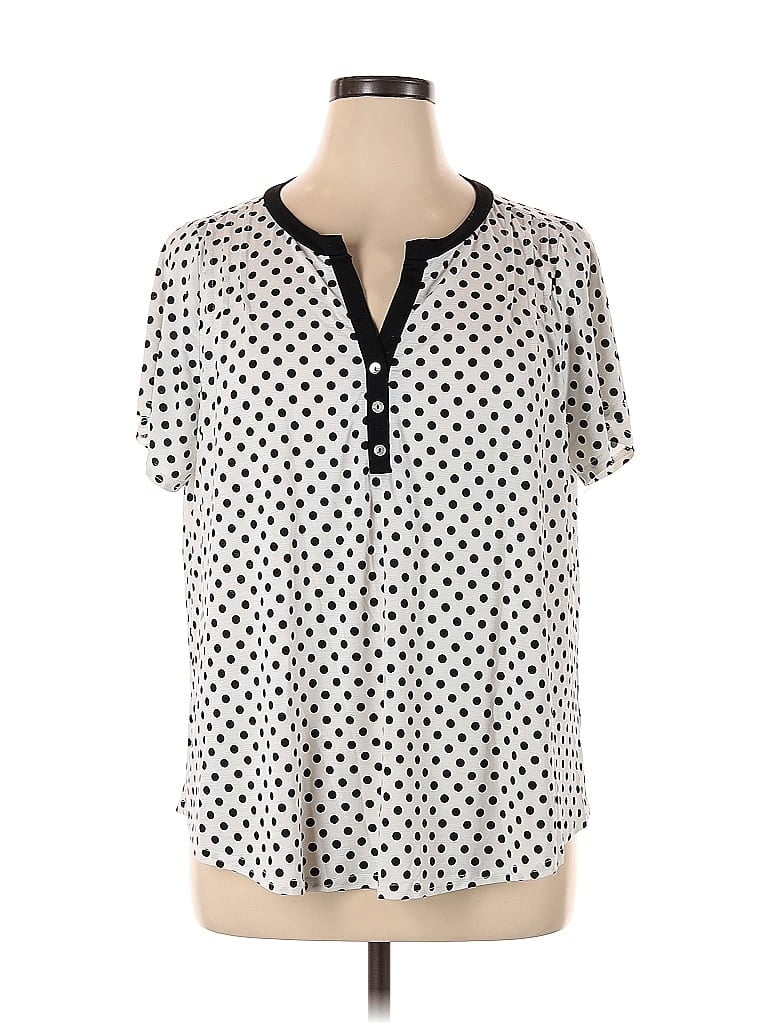 Pre-owned August Mist Short Sleeve Blouse In White