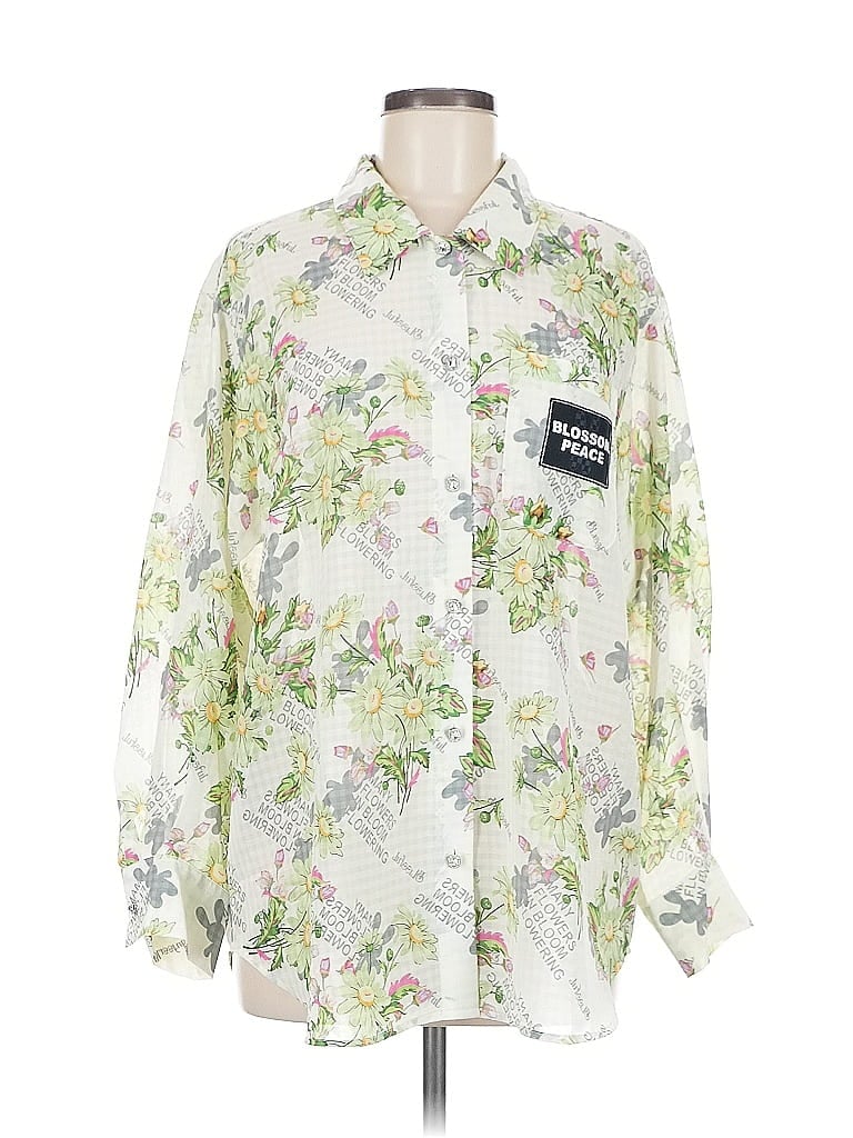 Pre-owned Assorted Brands Long Sleeve Button Down Shirt In White