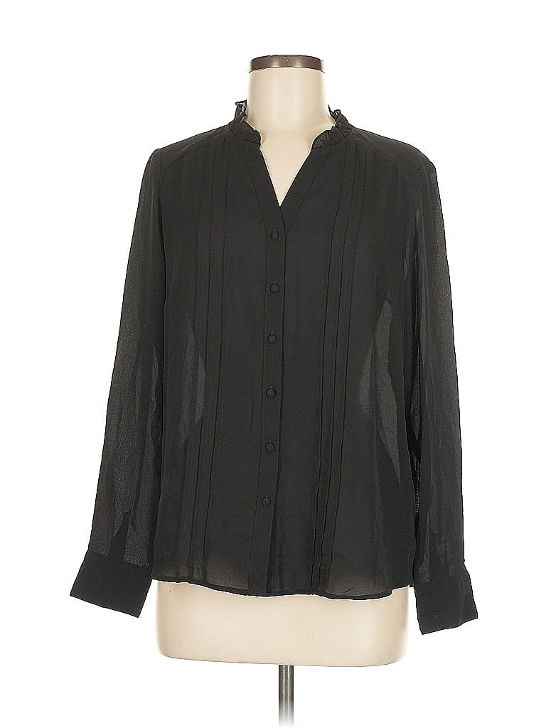 Pre-owned Nanette Lepore Long Sleeve Blouse In Black