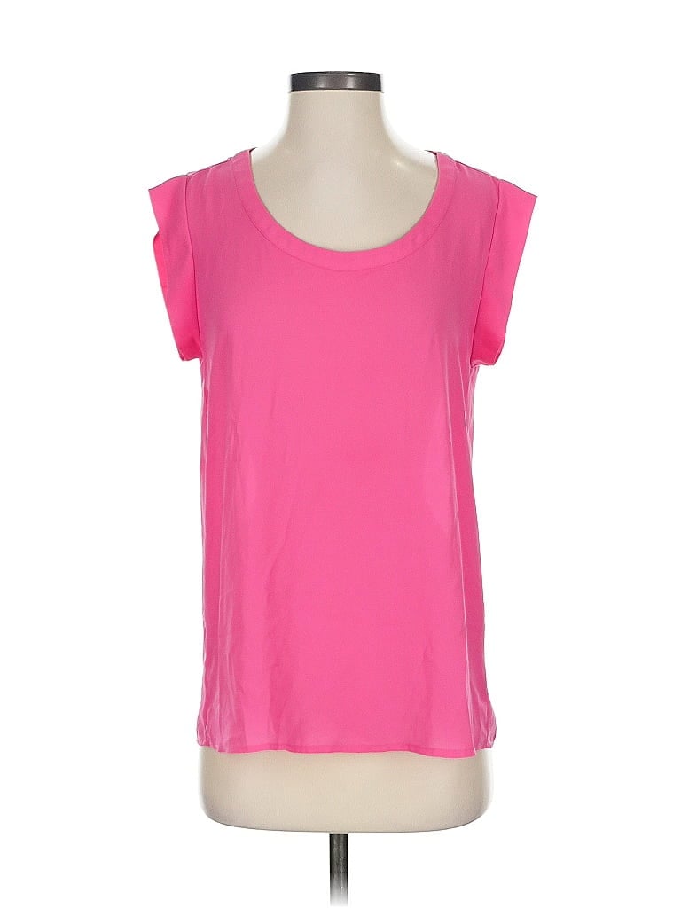 Pre-owned Pleione Short Sleeve Top Pink Scoop Neck Tops