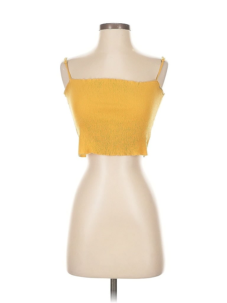 Pre-owned La Hearts Sleeveless Top Yellow Sweetheart Neckline Tops