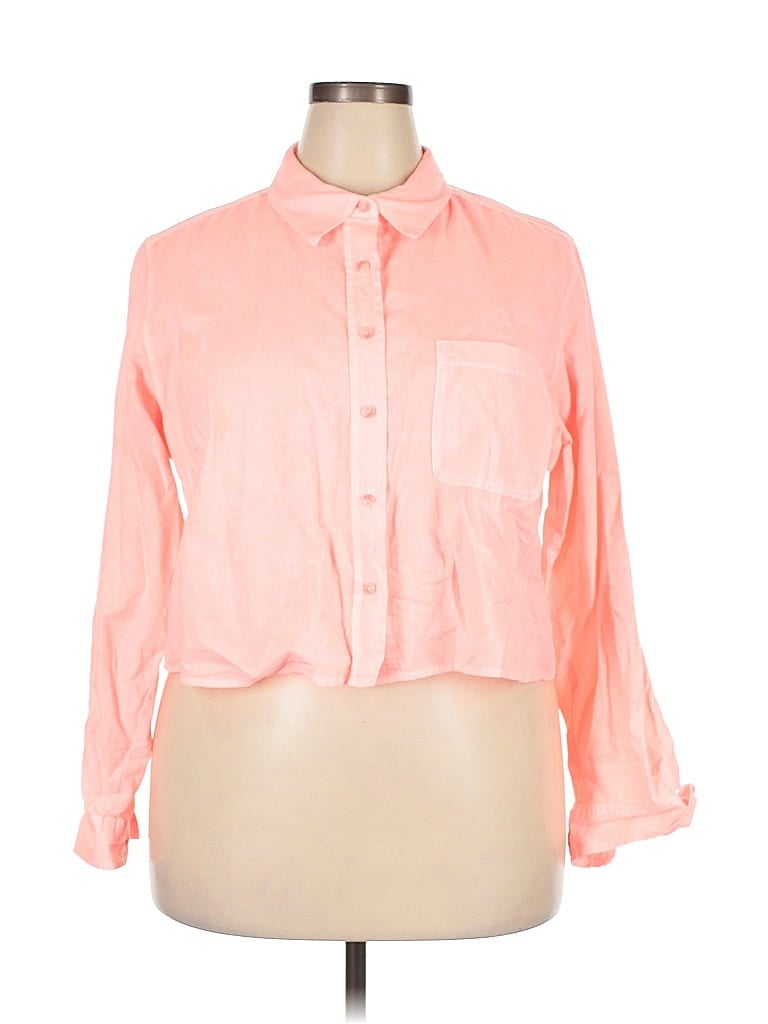 Pre-owned Universal Thread Long Sleeve Button Down Shirt In Pink