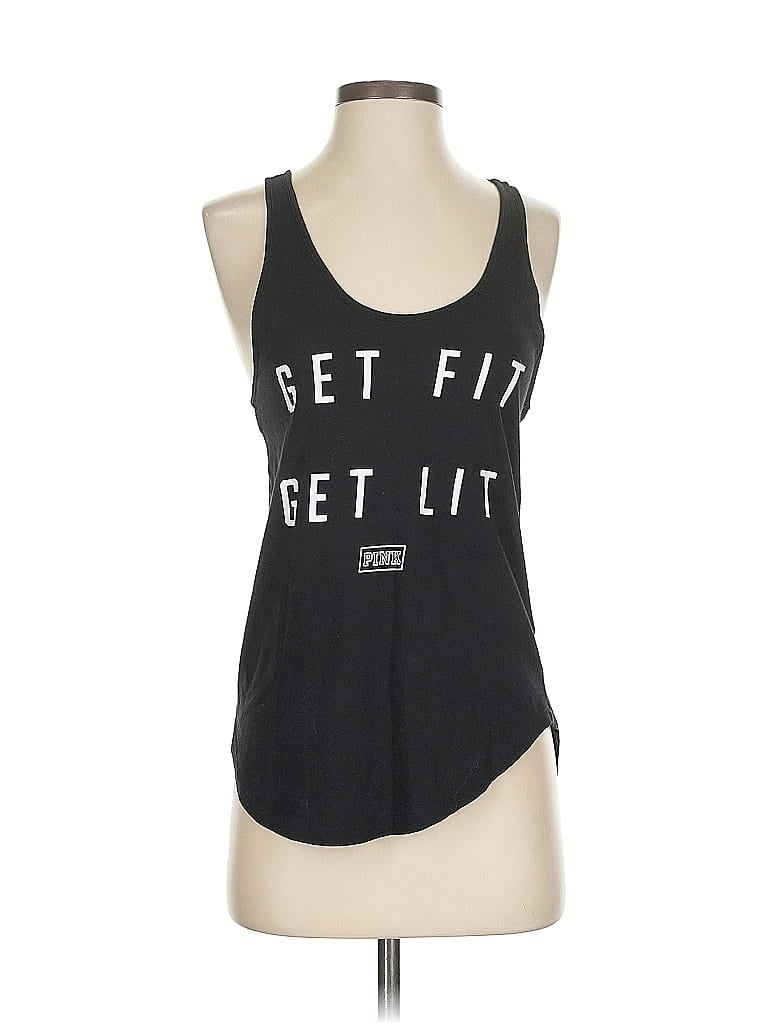 Pre-owned Victoria's Secret Pink Active Tank Top In Black