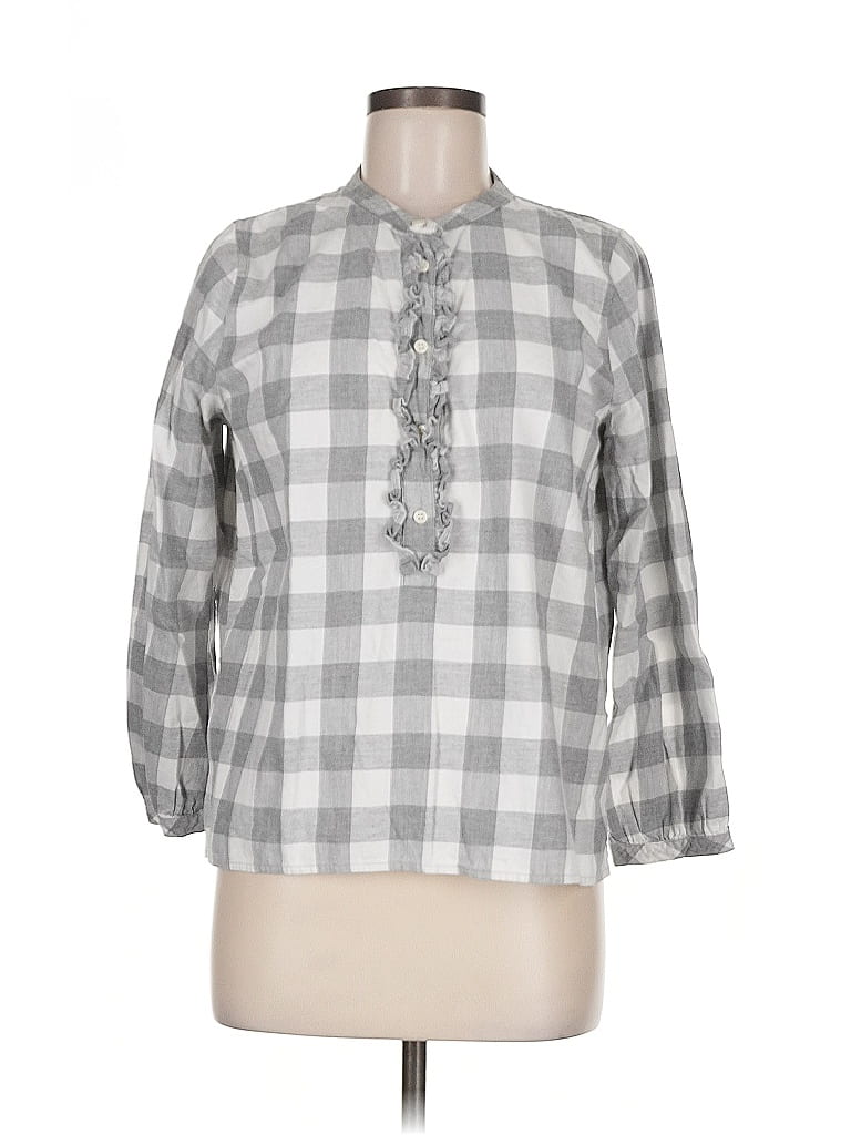 Pre-owned J.crew Mercantile 3/4 Sleeve Blouse In Gray