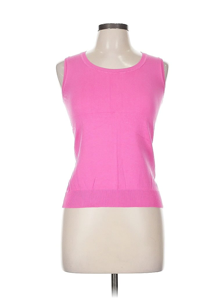 Pre-owned August Silk Sweater Vest In Pink