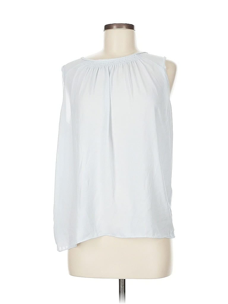 Pre-owned Ann Taylor Loft Sleeveless Blouse In Silver