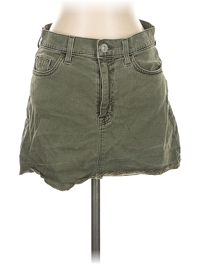 Pre-owned Hudson Denim Skirt In Green