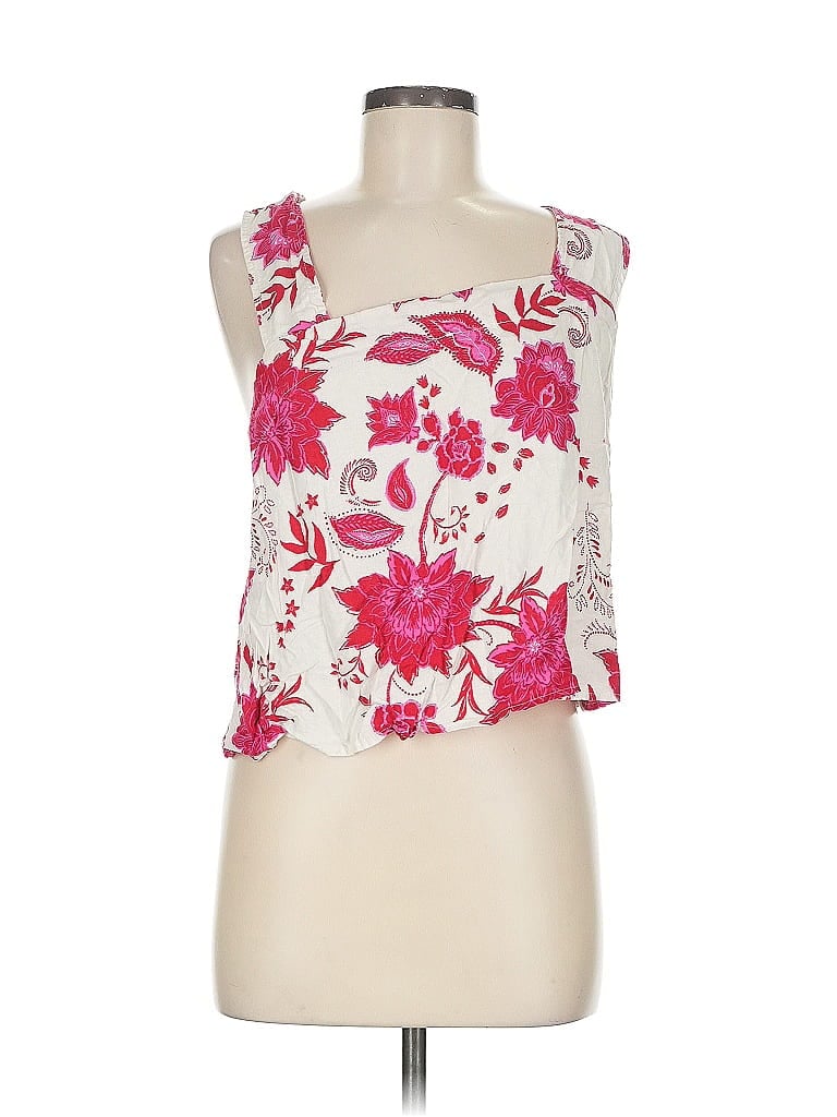 Pre-owned 4our Dreamers Tank Top Ivory One Shoulder Neckline Tops In White