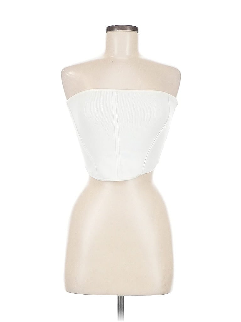 Pre-owned Babaton Tube Top Ivory Strapless Neckline Tops In White