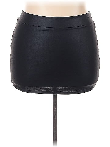 Kate Kasin Faux Leather Skirt (view 1)