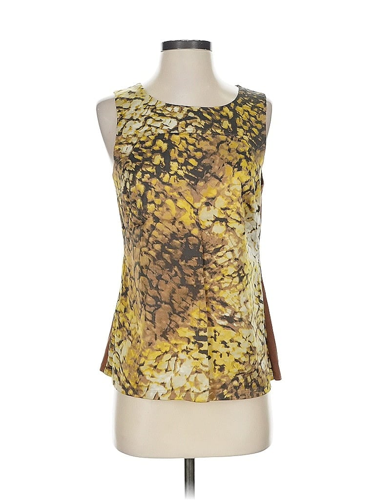 Pre-owned Ann Taylor Factory Sleeveless Blouse In Yellow