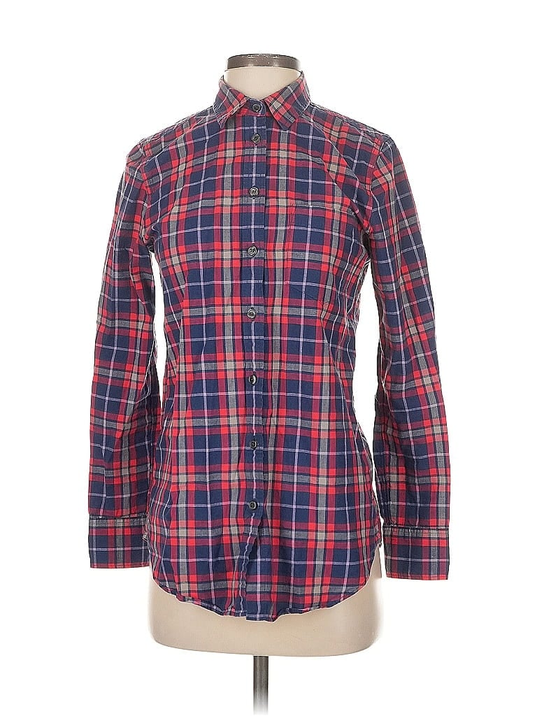 Pre-owned J.crew Factory Store Long Sleeve Button Down Shirt In Red