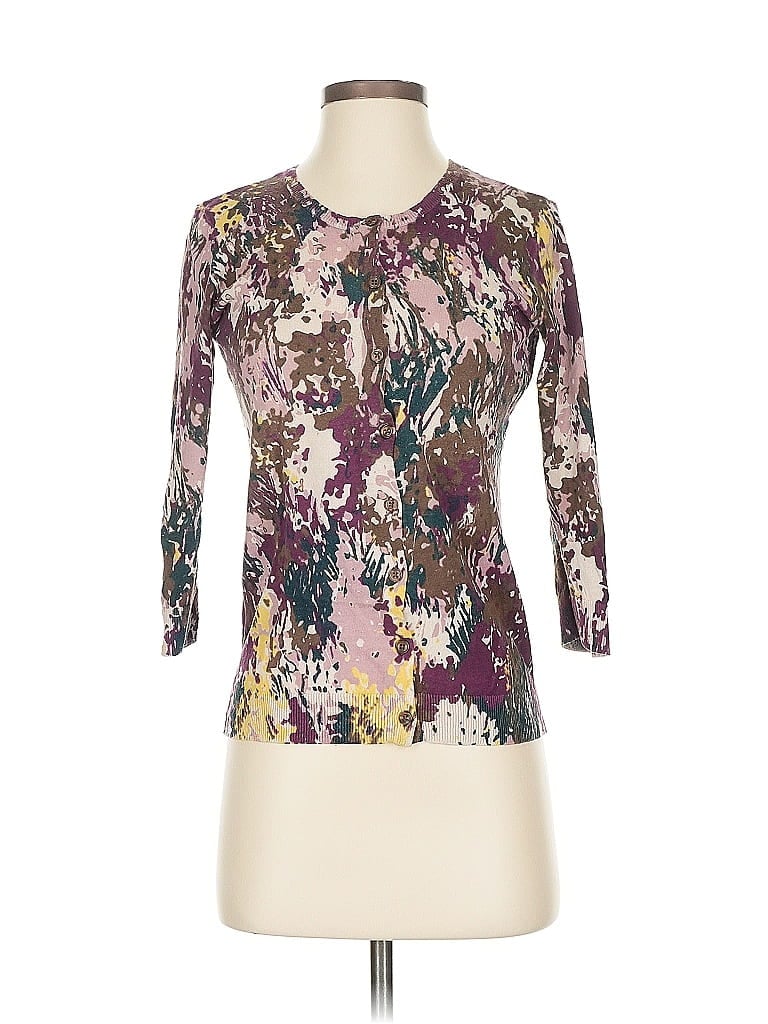 Pre-owned Ann Taylor Factory Cardigan Sweater In Purple