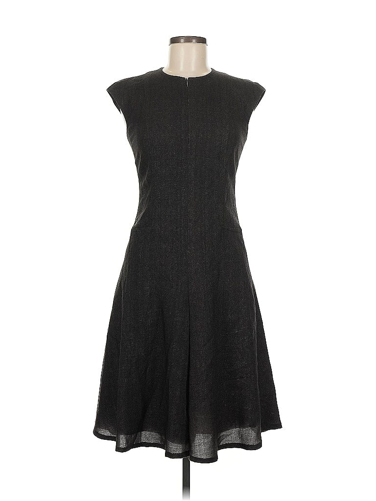 Akris Punto 100% Wool Chevron-herringbone Gray Black Casual Dress Size 6 - photo 1