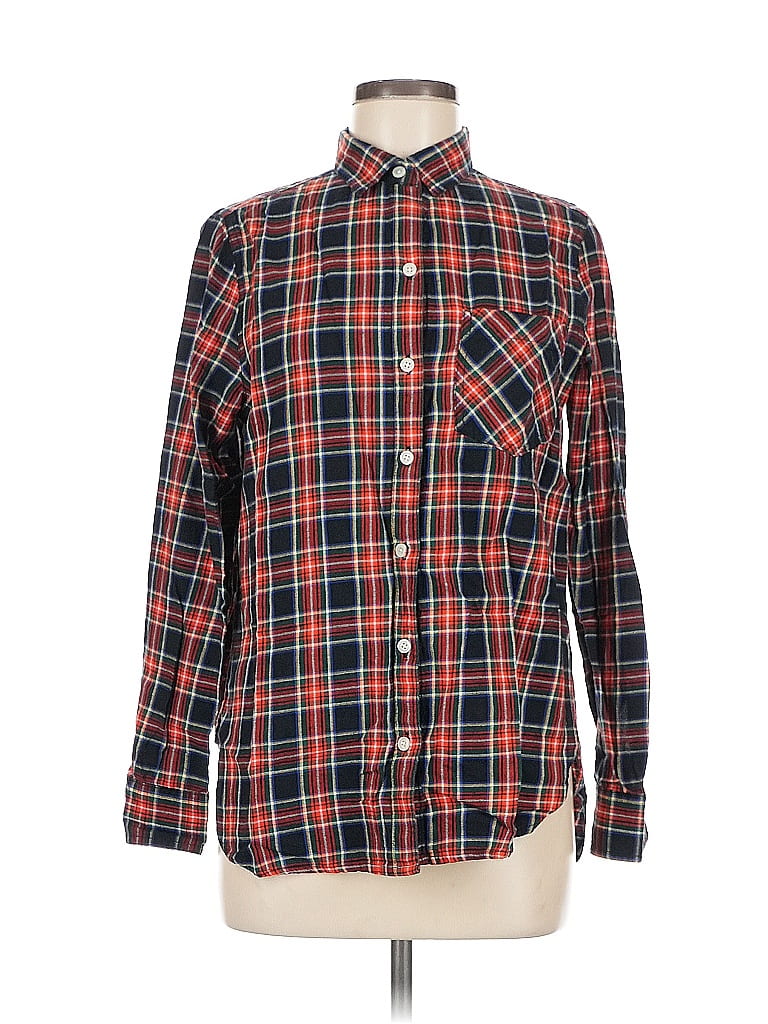 Pre-owned Old Navy Long Sleeve Button Down Shirt In Red