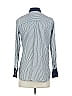J.Crew 100% Cotton Chevron-herringbone Blue Long Sleeve Button-Down Shirt Size 0 - photo 2