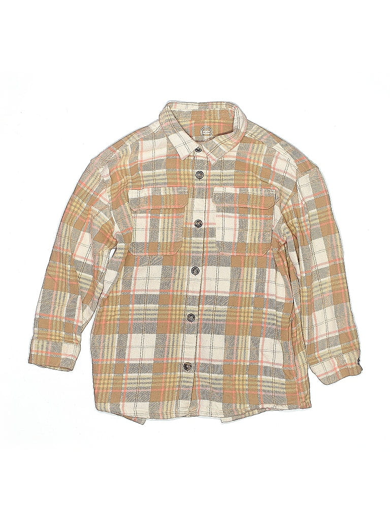 Click to view more detailed imagery on our partner's website Pre-owned Wonder Nation Kids' Long Sleeve Button Down Shirt In Brown