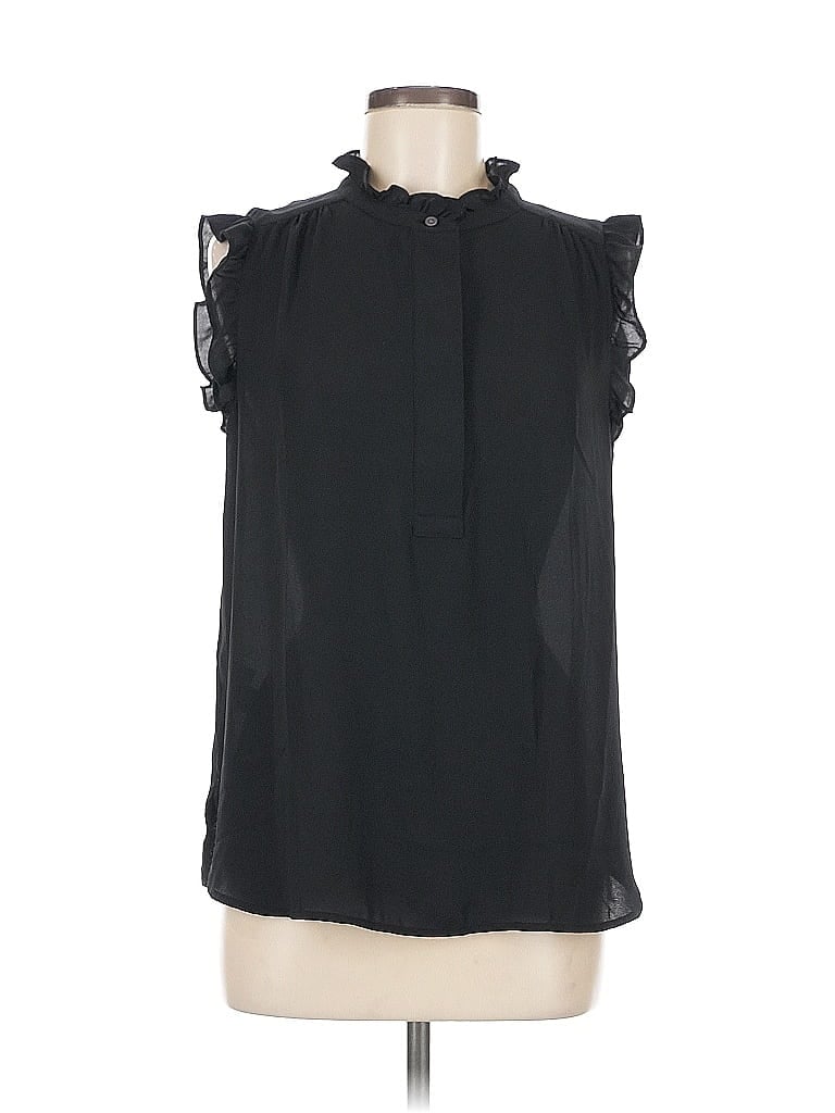 Pre-owned Ann Taylor Loft Sleeveless Blouse In Black