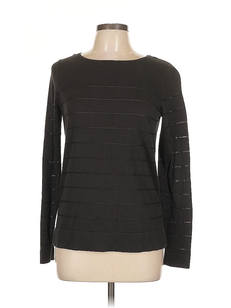 Pre-owned Ann Taylor Loft Long Sleeve T-shirt In Black