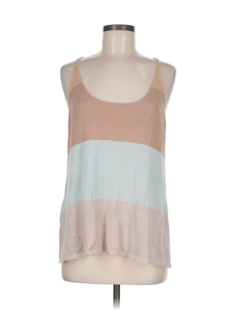 AMARYLLIS Pre-owned Tank Top Tan Square Neckline Tops In Brown