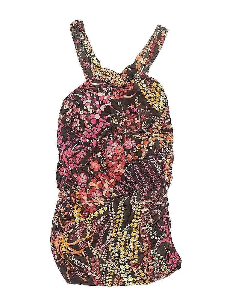 Click to view more detailed imagery on our partner's website Pre-owned Popina Swimsuit Top Brown Paisley Pattern Swimwear