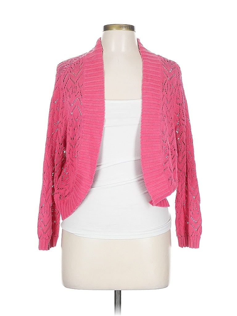Pre-owned White Stag Cardigan Sweater In Pink