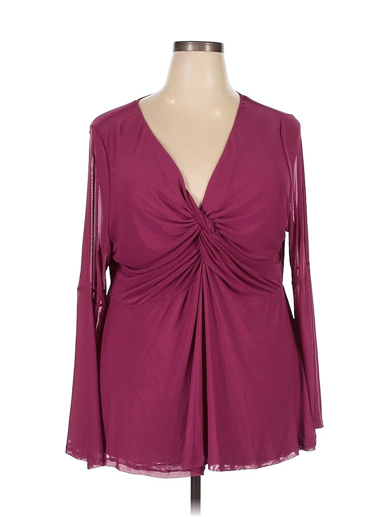 Pre-owned Torrid Long Sleeve Blouse In Burgundy