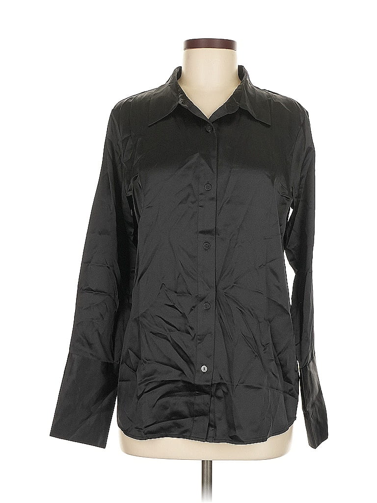 Ginia/rtw Long Sleeve Button Down Shirt In Black