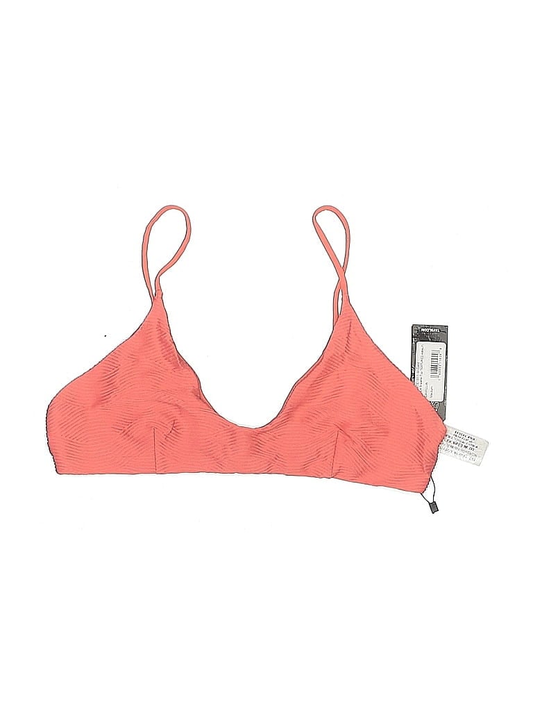 Pre-owned Tavik Swimsuit Top Orange Solid Pattern Swimwear