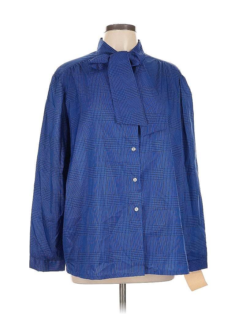 Pre-owned Dove Usa Long Sleeve Blouse In Blue