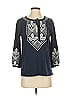 J.Crew Blue 3/4 Sleeve Blouse Size XXS - photo 1
