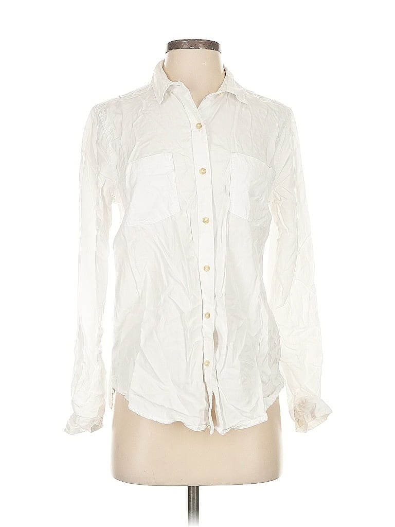 Pre-owned Lucky Brand Long Sleeve Button Down Shirt In White