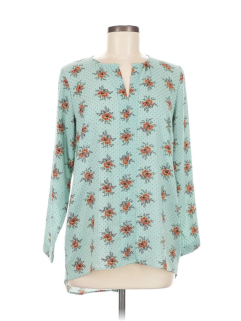 Pre-owned Rose + Olive Long Sleeve Blouse In Blue
