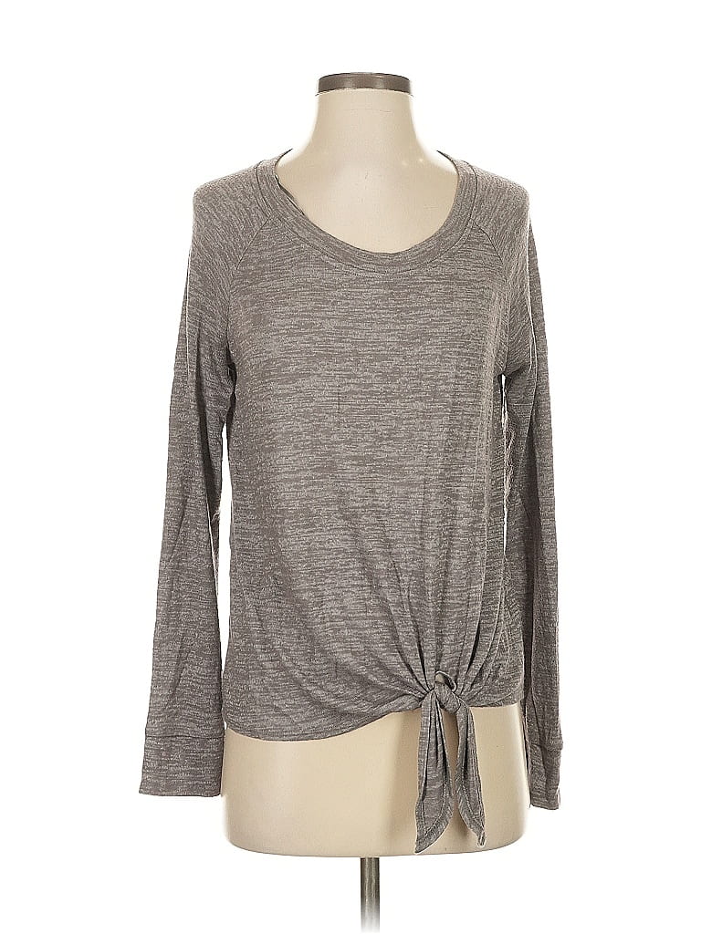 Pre-owned Nine Britton Long Sleeve Top Gray Crew Neck Tops