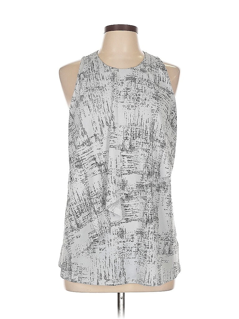 Pre-owned Ellen Tracy Sleeveless Blouse In Silver