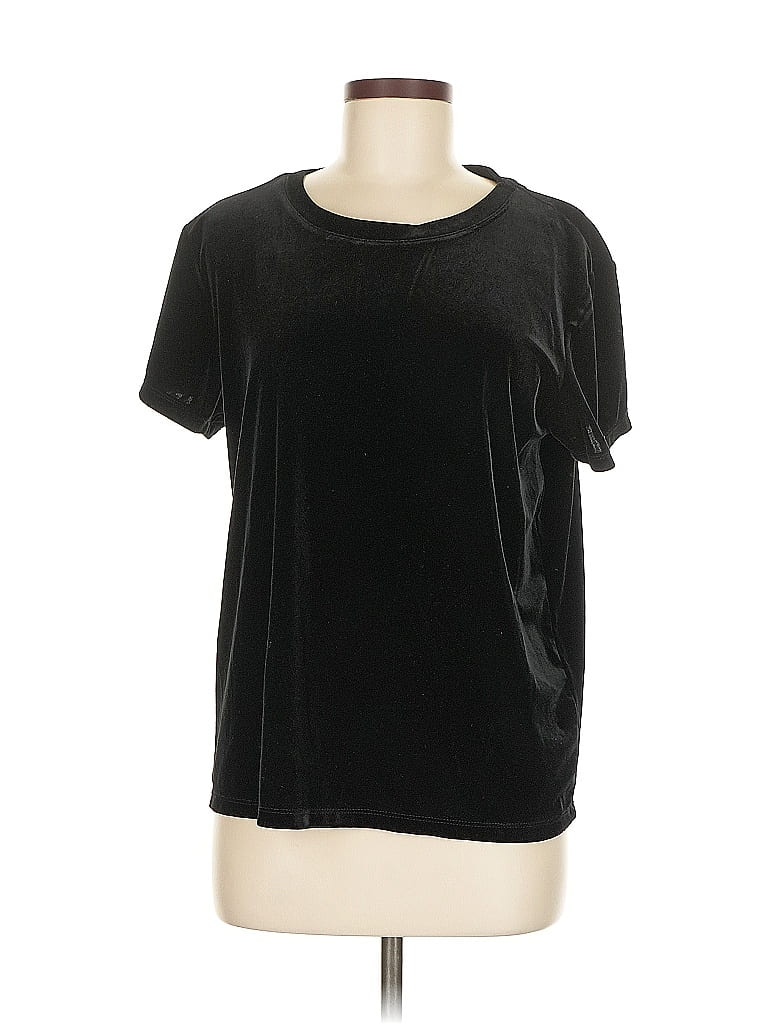 Pre-owned Abercrombie & Fitch Short Sleeve Top Black Scoop Neck Tops
